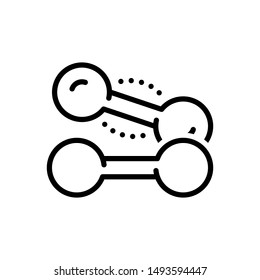 Vector line icon for dumbbell