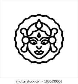 Vector line icon for durga puja