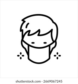 Vector line icon for dust mask