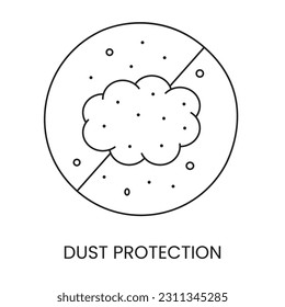 Vector line icon of dust protection.