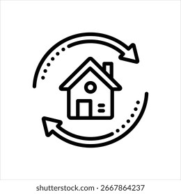 Vector line icon for dwelling development