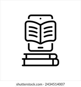 Vector line icon for e book