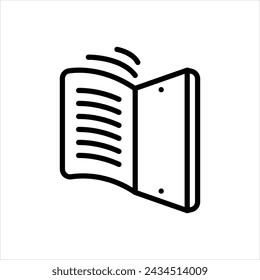 Vector line icon for e book