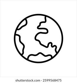 Vector line icon for earth