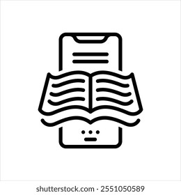 Icono de línea de Vector para ebook