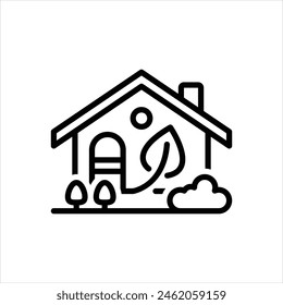 Icono de línea de Vector para eco house