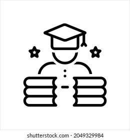 Vector line icon for educated
