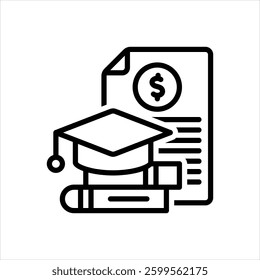 Vector line icon for education loan