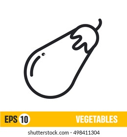 Vector line icon eggplant