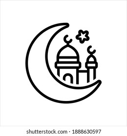 Vector Line Icon For Eid Ul Fitr