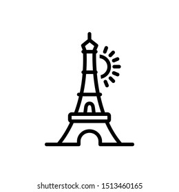 Vector line icon for eiffel