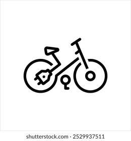 Vector line icon for electric bike