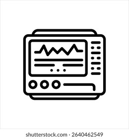 Vector line icon for electrocardiogram