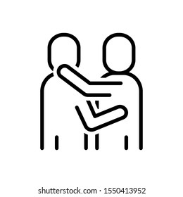 Vector line icon for embrace