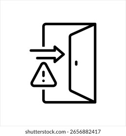 Vector line icon for emergency exit