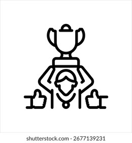 Vector line icon for employee appreciation