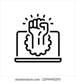 Vector line icon for empowerment