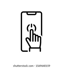 Vector line icon for enable