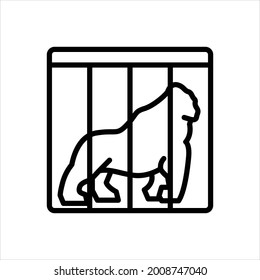 Vector line icon for endangered