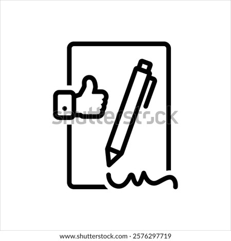 Vector line icon for endorsement