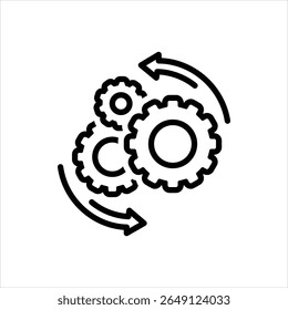 Vector line icon for engine gear