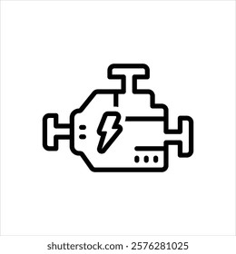 Vector line icon for engine turn up