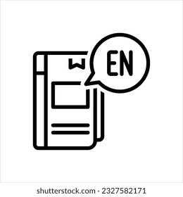 Icono de línea de vector para inglés