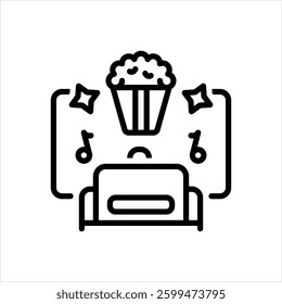 Vector line icon for entertainment