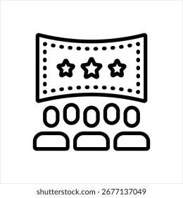 Icono de línea de Vector para centro de entretenimiento