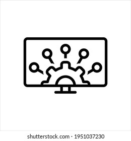 Vector line icon for erp
