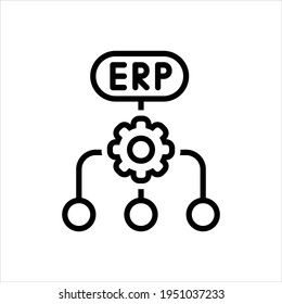 Vector line icon for erp