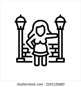 Vector line icon for escorts