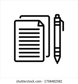 Icono de línea de vector para ensayo
