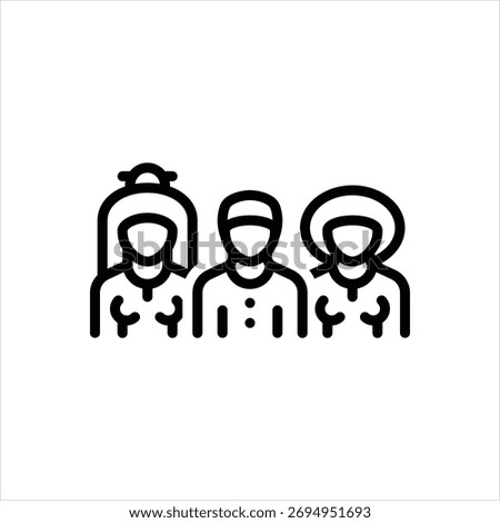 Vector line icon for ethnic diversity
