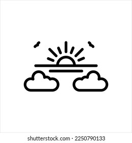 Vector line icon for evening