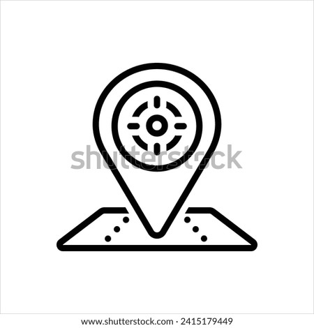 Vector line icon for exact location
