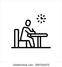 Vector line icon for exam