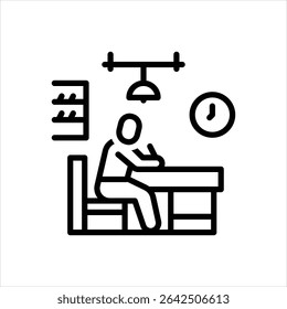 Ícone de linha de vetor para exame