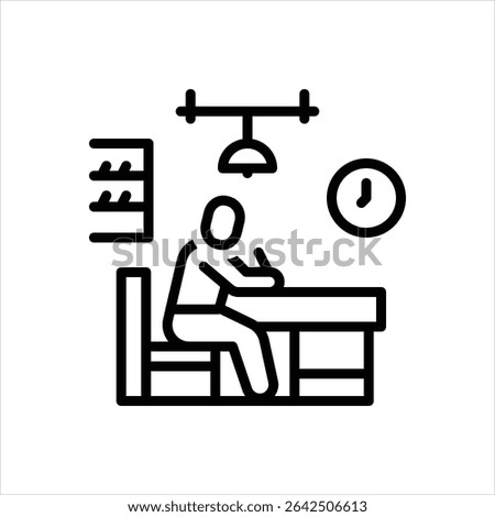Vector line icon for exam
