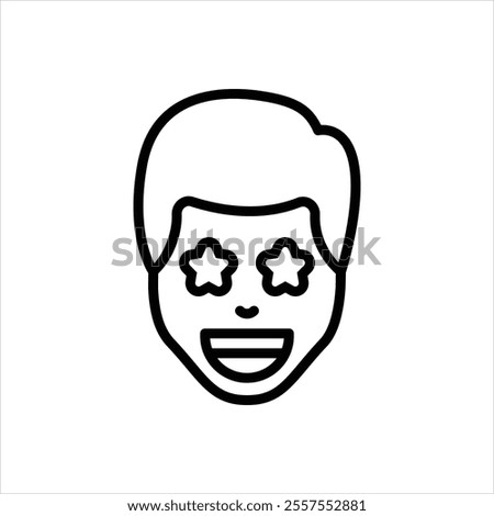 Vector line icon for excited