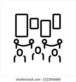 Vector line icon for exhibition