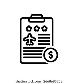 Vector line icon for expense report