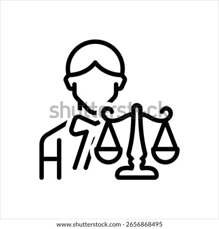 Vector line icon for experienced attorney