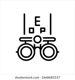Icono de línea de Vector para examen ocular