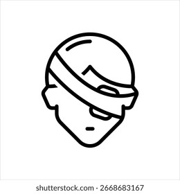 Ícone de linha de vetor para lesões oculares