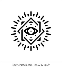 Vector line icon for eye of providence