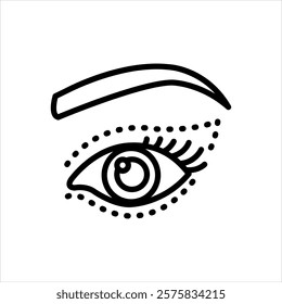 Vector line icon for eyelid surgery