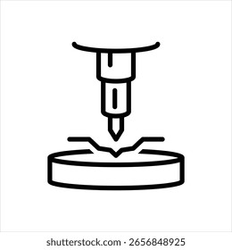 Ícone de linha de vetor para ferramentas de fabricação