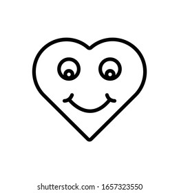 Icono de línea del vector para emoticono de cara