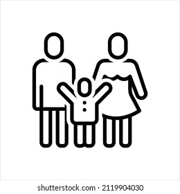 Vector line icon for families